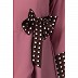 Polka dotted asymmetrical dress abaya- Puce Pink-Wine Polka dotted asymmetrical dress abaya- Puce Pink-Wine